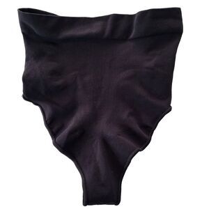NEW SKIM S/M Black Mid Waist Thong Seamless Sculpting Slimming Shapewear Stretch